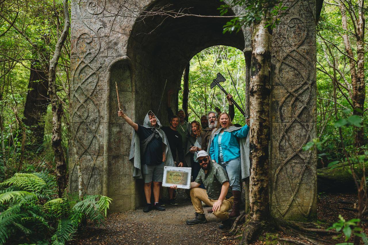 Happy_group_in_Rivendell_archway_lg Tour group in Rivendell Archway